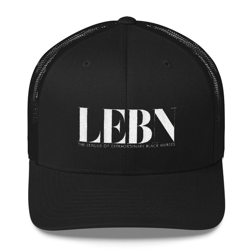 LEBN (white) Full Logo Trucker Cap